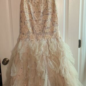 Elegant Cream Floral Gown